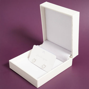 Stainless Steel White Enamel Heart Studs