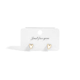 Stainless Steel White Enamel Heart Studs