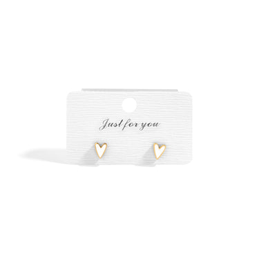Stainless Steel White Enamel Heart Studs