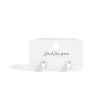Stainless Steel White Enamel Heart Studs