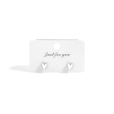 Stainless Steel White Enamel Heart Studs