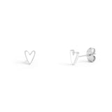Stainless Steel White Enamel Heart Studs