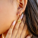 Sunburst Heart Huggie Earring Lifestyle