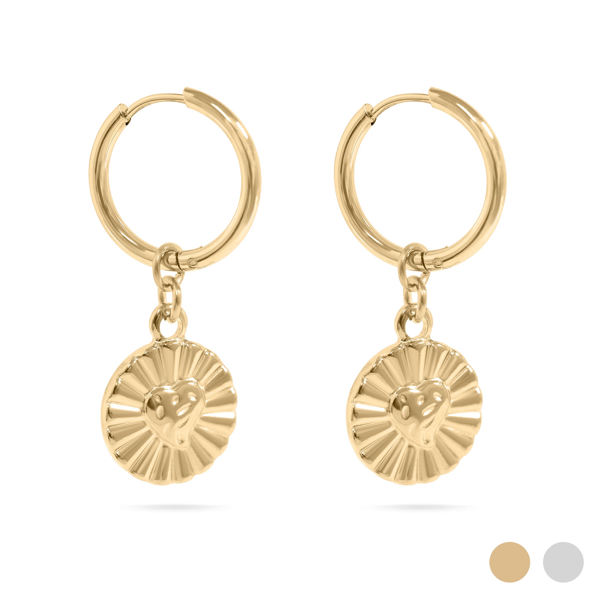 Sunburst Heart Huggie Earring