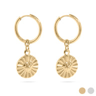 Sunburst Heart Huggie Earring