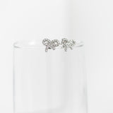 CZ Stone Bow Stud Earrings