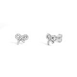 CZ Stone Bow Stud Earrings