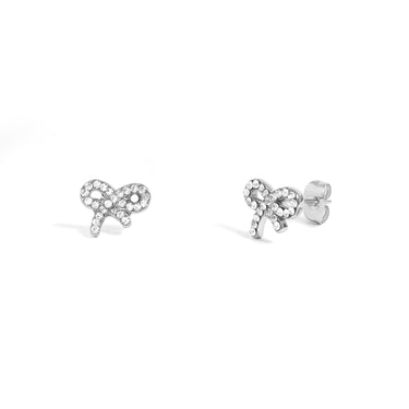 CZ Stone Bow Stud Earrings