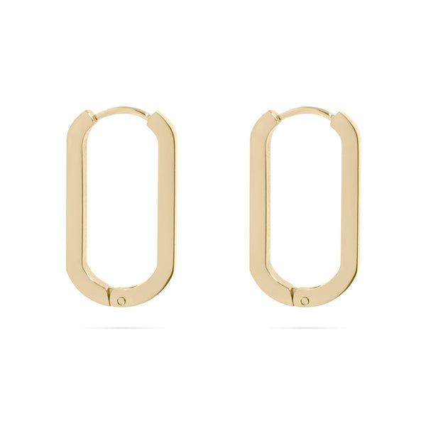 14K Gold Filled PLUS Oval Huggie Earrings