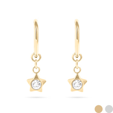 CZ Star Pendant Huggie Earring