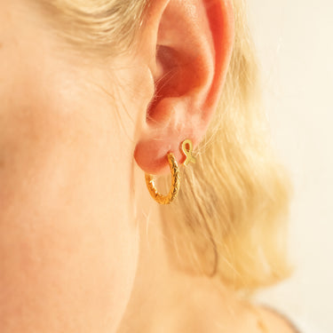 Textured Huggie Hoop Earrings