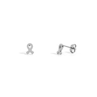 18K Gold PVD Stainless Steel Cancer Ribbon Stud Earring- stainless main 