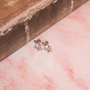 Cancer Ribbon Stud Earring