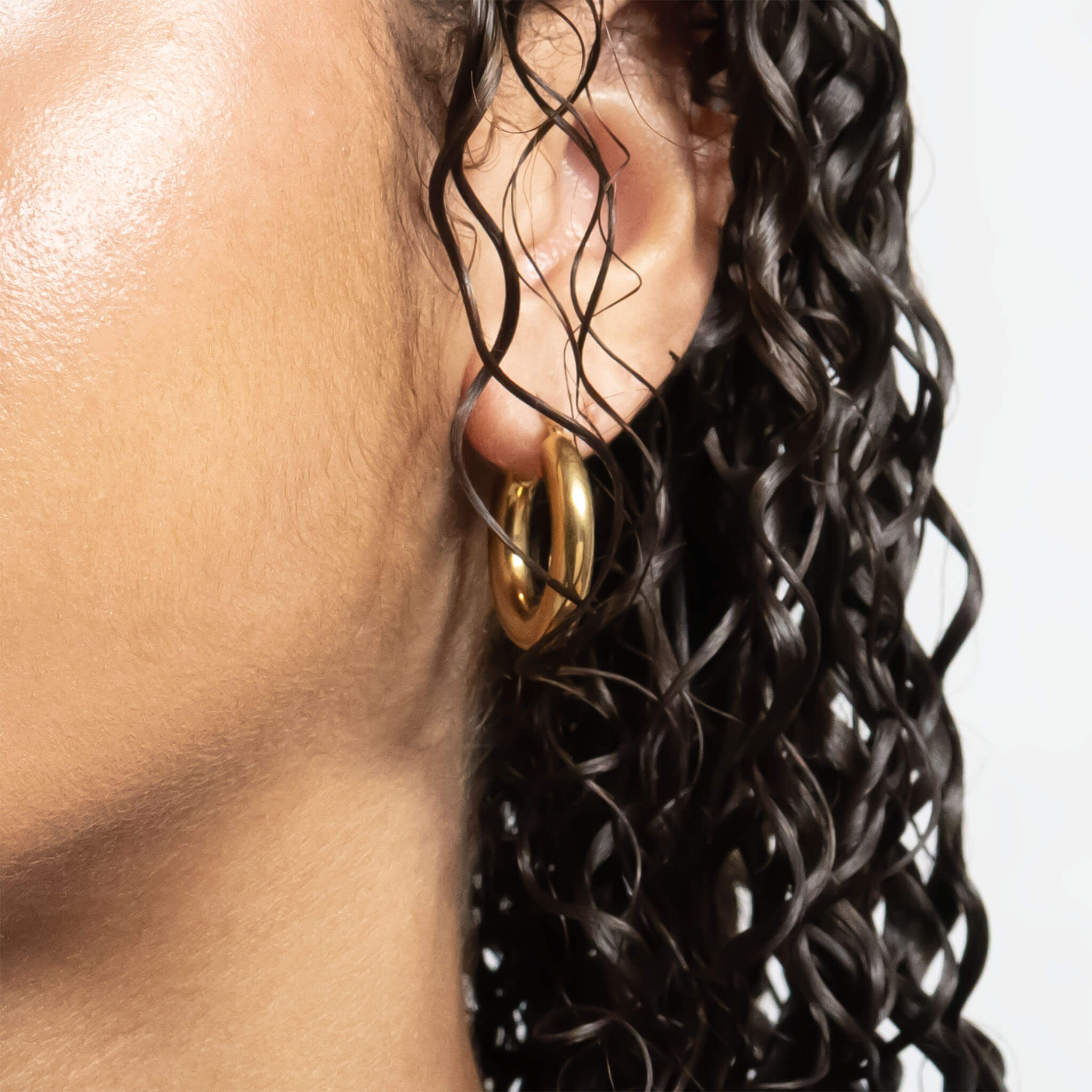 18K Gold PVD Stainless Steel Hoop Earrings / ERJ0102