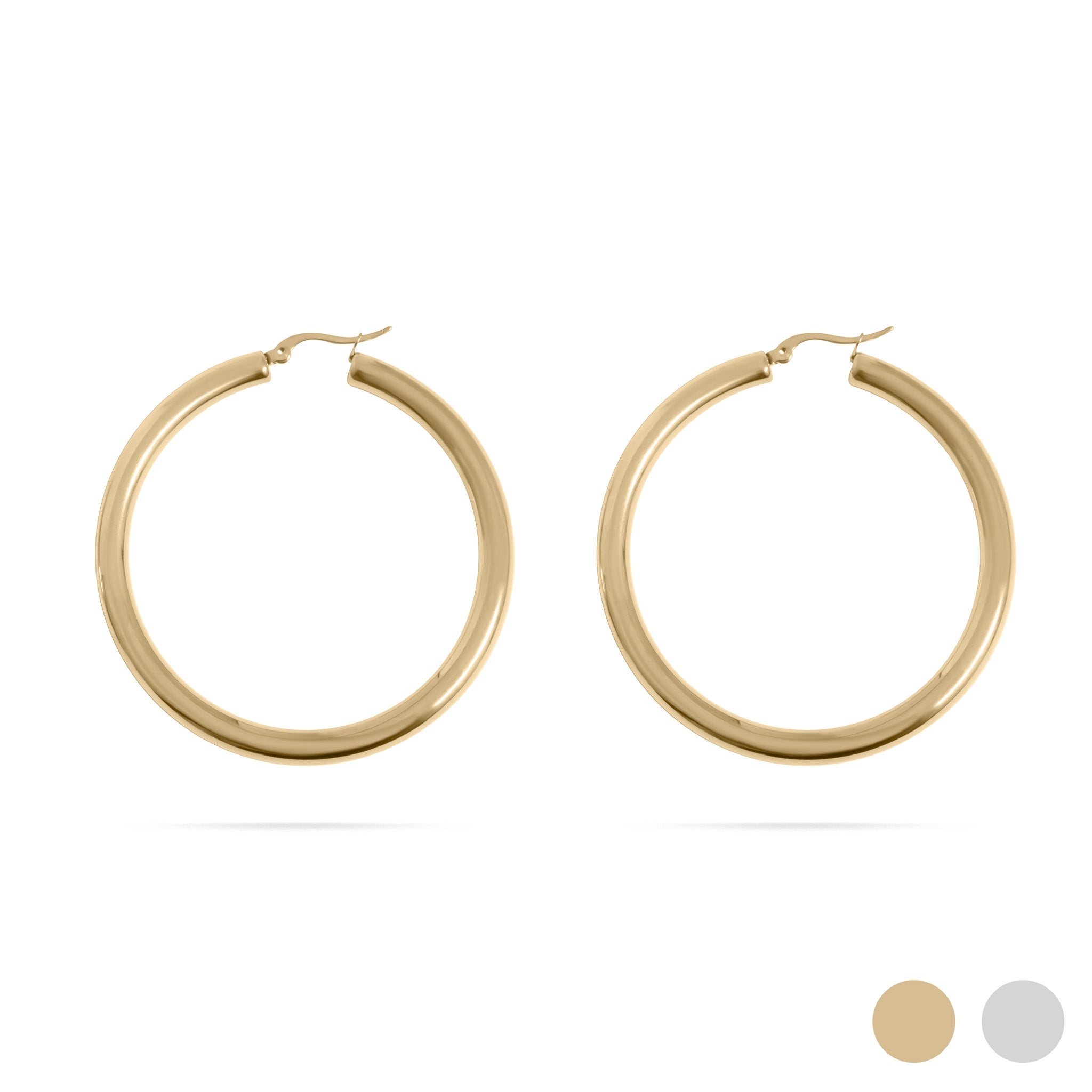 18K Gold PVD Stainless Steel Hoop Earrings / ERJ0102