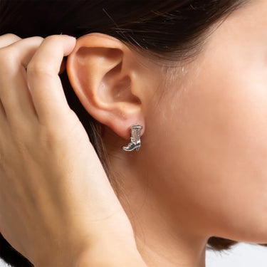 18K Gold PVD Stainless Steel Cowboy Boot Stud Earring