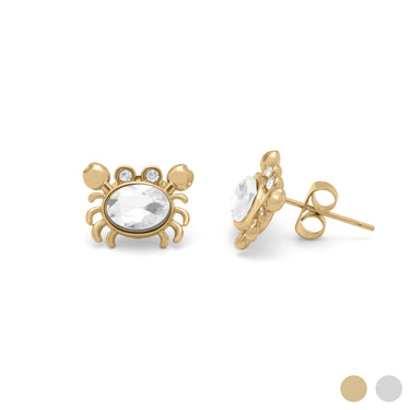18K Gold PVD Stainless Steel Stone Crab Earring