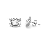 18K Gold PVD Stainless Steel Stone Crab Earring