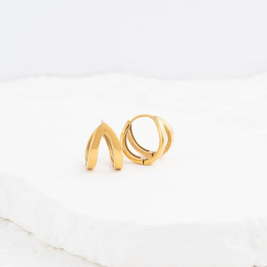 Wholesale jewelry 18K Gold PVD Stainless Steel Split Hoop Earring- gold studio 