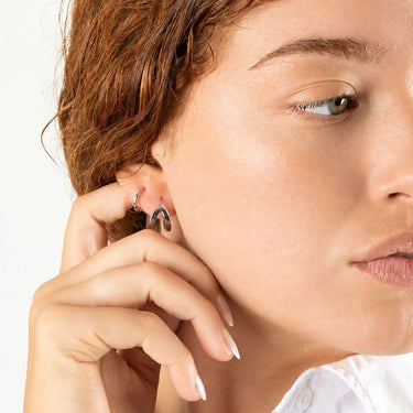 Wholesale jewelry 18K Gold PVD Stainless Steel Split Hoop Earring- stainless model  