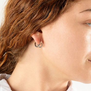Wholesale jewelry 18K Gold PVD Stainless Steel Split Hoop Earring- stainless model 