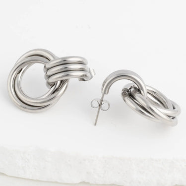 Wholesale jewelry 18K Gold PVD Stainless Steel Double Round Stud Earring- stainless studio 