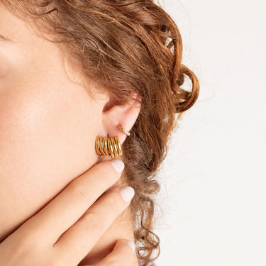 Wholesale jewelry 18K Gold PVD Stainless Steel Abstract Stud Earring- gold model 