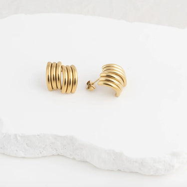 Wholesale jewelry 18K Gold PVD Stainless Steel Abstract Stud Earring- gold studio 