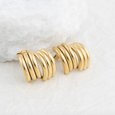 Wholesale jewelry 18K Gold PVD Stainless Steel Abstract Stud Earring- gold studio