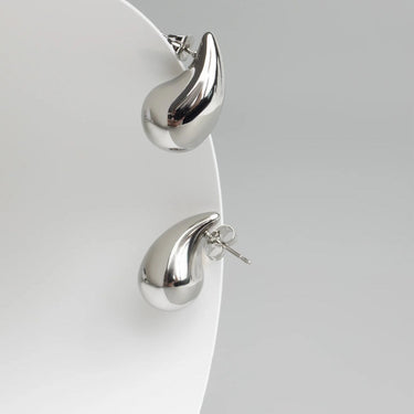 18K Gold PVD Stainless Steel Tear Drop Stud Earrings- silver studio 