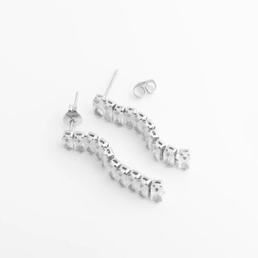 18K Gold PVD Stainless Steel Emerald Dangle Earrings - silver studio 