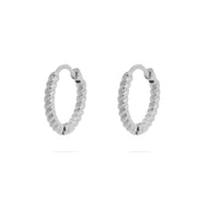 18K Gold PVD Stainless Steel Twisted Hoop Earrings- silver main 
