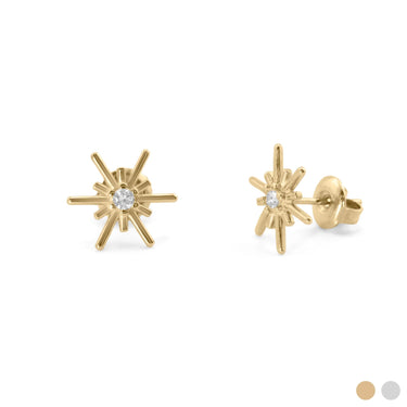 Gold Firework Stone Burst Stud Earring