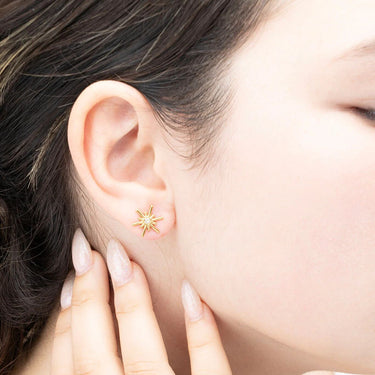 18K Gold PVD Stainless Steel Firework Stud Earrings - gold model 