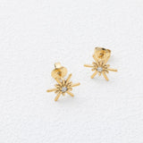 18K Gold PVD Stainless Steel Firework Stud Earrings - gold studio