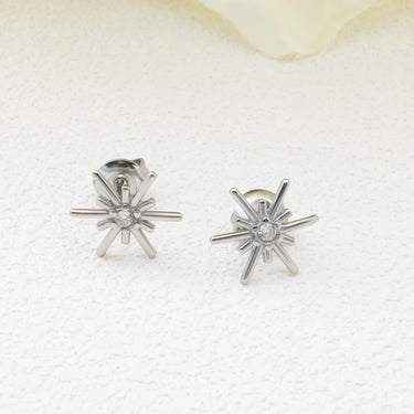 18K Gold PVD Stainless Steel Firework Stud Earrings - silver studio 