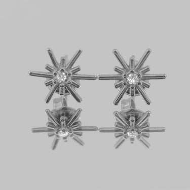 Silver Firework Stone Burst Stud Earring