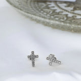 Wholesale jewelry 18K Gold PVD Stainless Steel Stone Cross Earrings- Stainless studio 