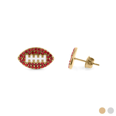 Wholesale jewelry 18K Gold PVD Stainless Steel Football Stud Earrings- gold main 