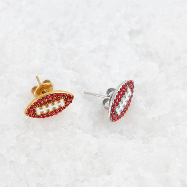 Wholesale jewelry 18K Gold PVD Stainless Steel Football Stud Earrings- stainless and gold studio 