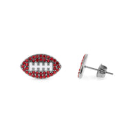 Wholesale jewelry 18K Gold PVD Stainless Steel Football Stud Earrings- stainless main 