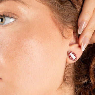 Wholesale jewelry 18K Gold PVD Stainless Steel Football Stud Earrings- stainless model 