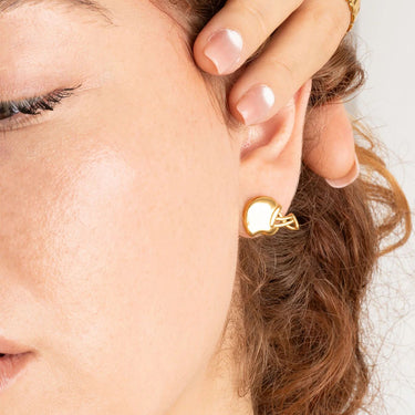Wholesale jewelry 18K Gold PVD Stainless Steel Helmet Stud Earrings - gold model 
