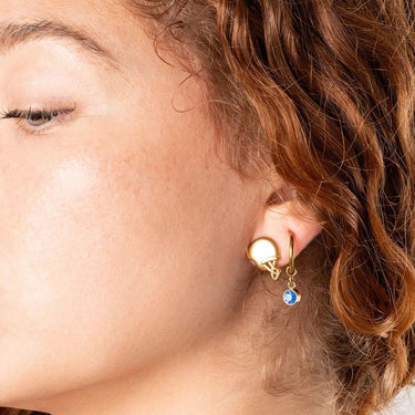 Wholesale jewelry 18K Gold PVD Stainless Steel Helmet Stud Earrings - gold model 