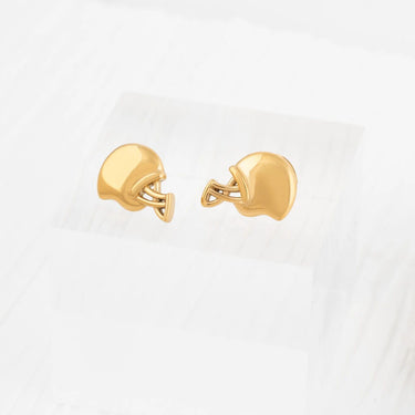 Wholesale jewelry 18K Gold PVD Stainless Steel Helmet Stud Earrings - gold studio 
