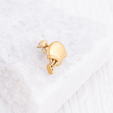 Wholesale jewelry 18K Gold PVD Stainless Steel Helmet Stud Earrings - gold studio 