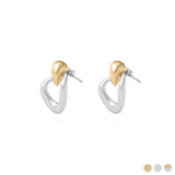 Wholesale 18K Gold PVD Stainless Steel Linked Drop Earrings - main mixed metal 