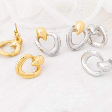 Wholesale 18K Gold PVD Stainless Steel Linked Drop Earrings - collection studio