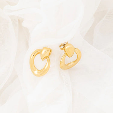 Wholesale 18K Gold PVD Stainless Steel Linked Drop Earrings - studio gold