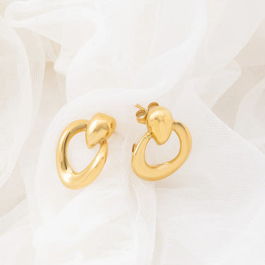 Wholesale 18K Gold PVD Stainless Steel Linked Drop Earrings - gold studio